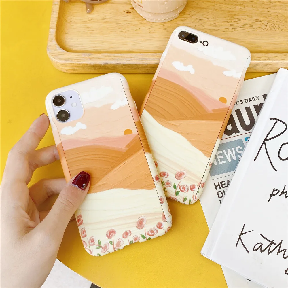 Чехол для iPhone 11 Pro XS Max SE 360 XR X 6 6S 7 8 Plus жесткий тонкий пластиковый чехол с рисунком