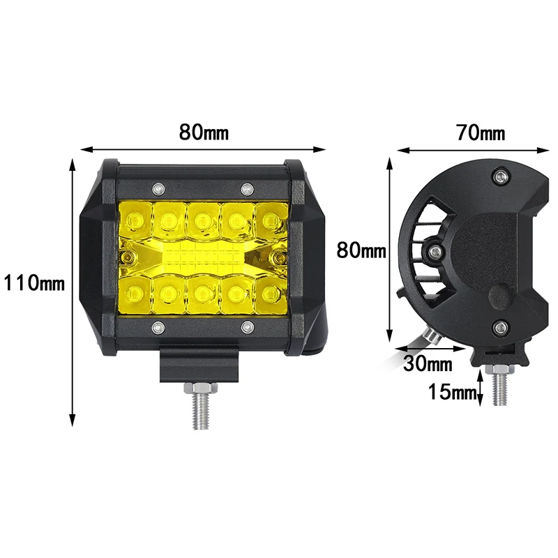 Светодиодная балка 4x4 для внедорожников 12 В 24 рабочие противотуманные фары