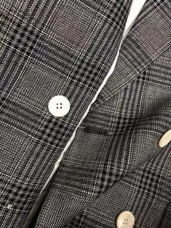 

Women Plaid Blazer Jacket Coat 2021 Spring Autumn Long Sleeve Double Breasted Office Ladies Outwear