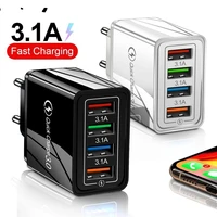 4 usb charger quick charge 3 0 4 0 port fast charging wall adapter for iphone 12 11 x xiaomi samsung mobile phone charger qc 3 0