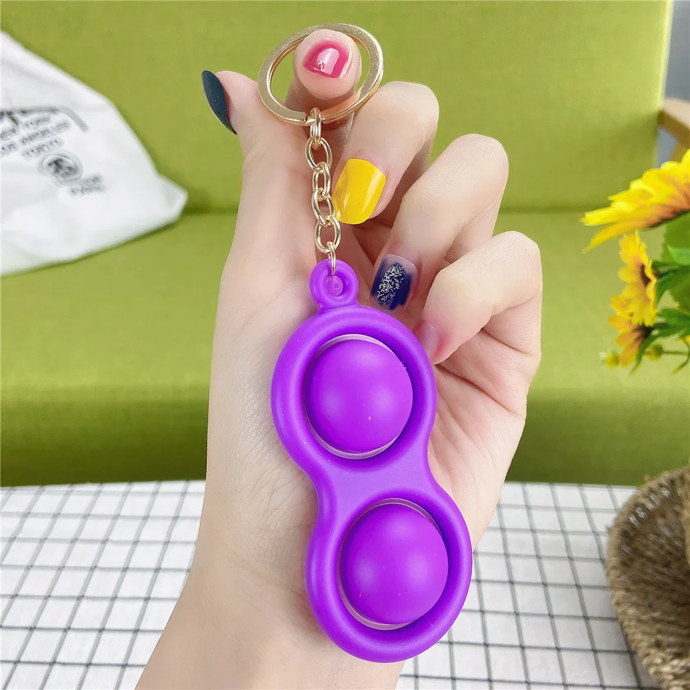 

2pc Children Adult Dimple Toys Antistress Pressure Reliever Board Controller Simple Dimple Toys Fidget Toy Keychain Solid Color