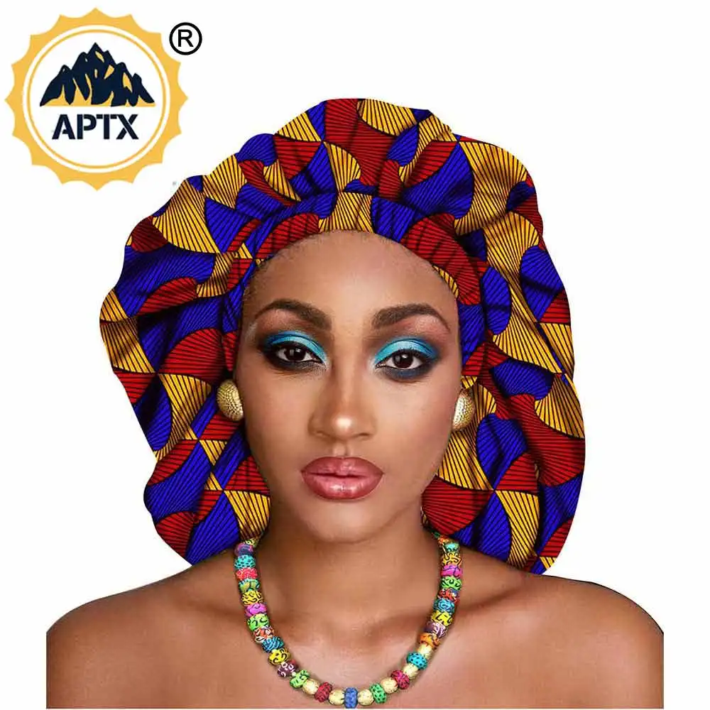 

Головные уборы в африканском стиле для женщин, головной платок с Африканским хлопком и принтом, традиционный Африканский богатый базин