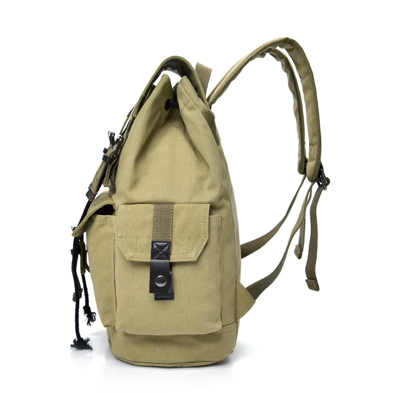 Canvas Backpack Unisex Backpack Retro Casual Travel Bag Large Capacity Schoolbag Green Backpack Hiking