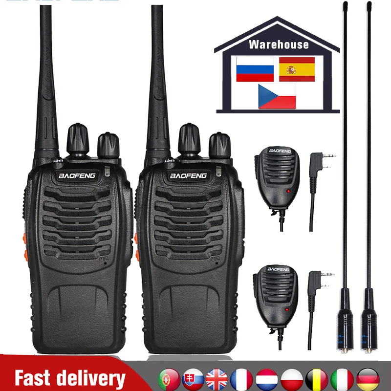

2Pcs/set Baofeng BF-888S Walkie Talkie 5W Portable Ham Radio Station BF888s FM Transceiver BF 888S Comunicador UHF Transmitter