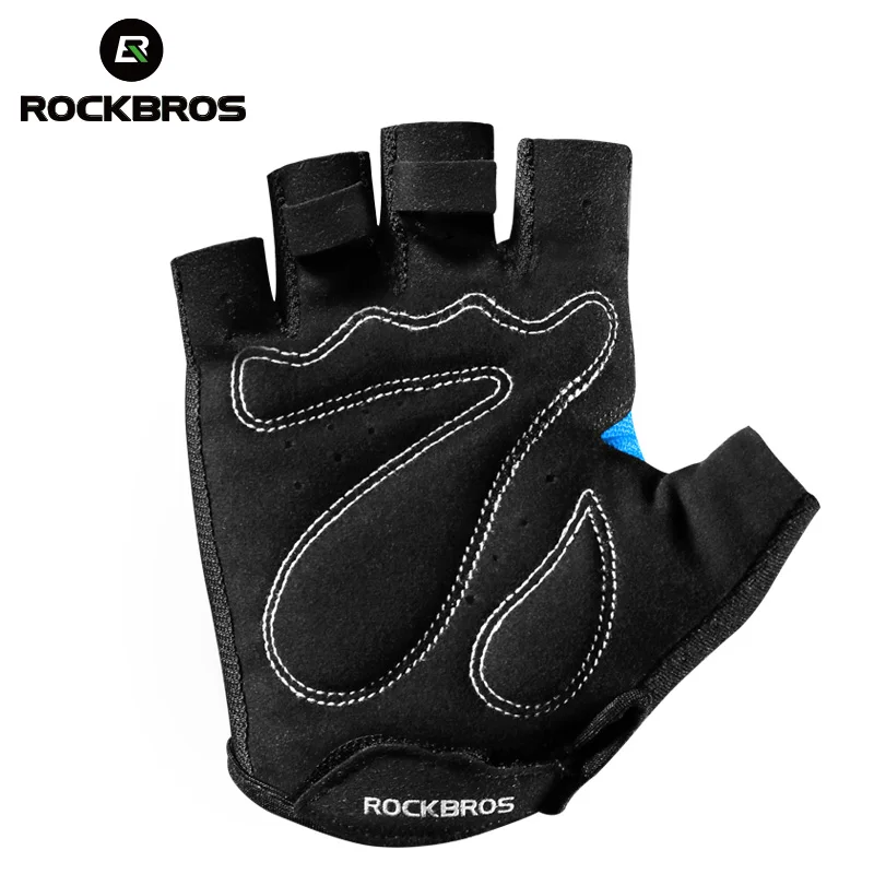 Велосипедные перчатки ROCKBROS дышащие спортивные митенки с губкой на полпальца для