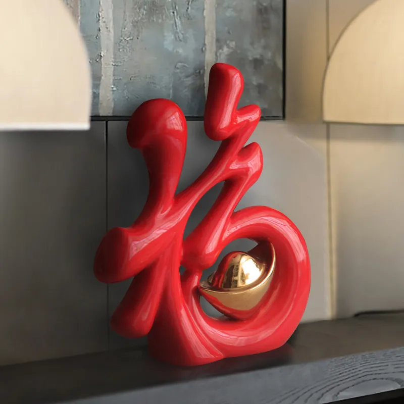 В китайском стиле Красный цвет талисман Feng shui Керамика аксессуары для дома