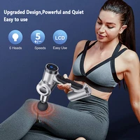 massage gun deep tissue percussion muscle massager for pain relief 30 speeds lcd touch display fascia gun electric body