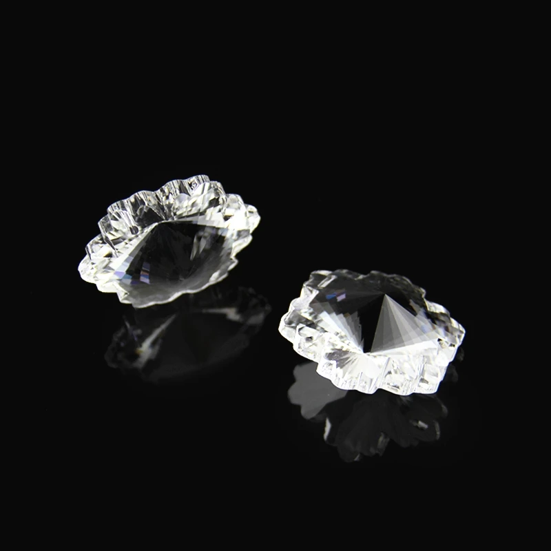 14 мм бусины снежинки стеклянные в 2 отверстия/1 отверстие Хрустальные нити