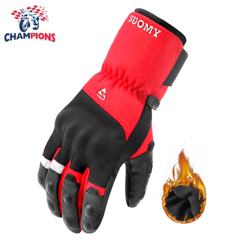 

HEROBIKER Red Anti-fall Motorcycle Gloves Unisex Waterproof Motocross Gloves Wearable Full Finger Motorcycle Accessories Gloves