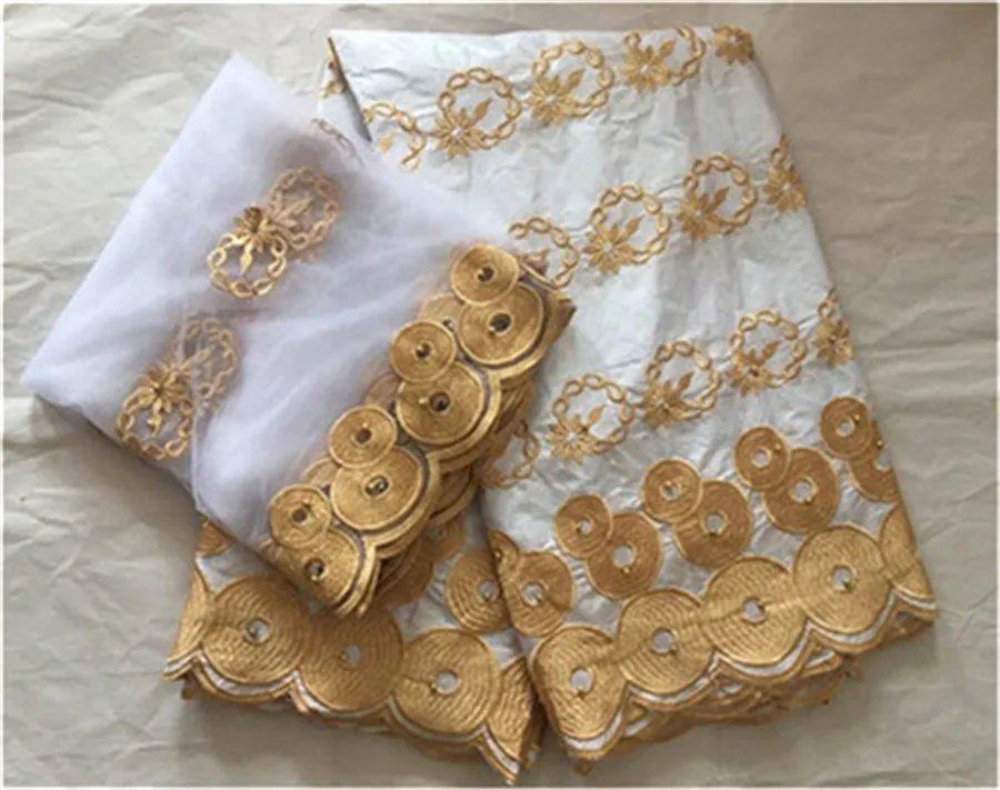 Bazin богатая парча 2018 Новый Лидер продаж brocade fabric white bazin brode для женщин платья 5 + 2