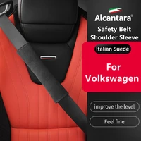safety belt shoulder for volkswagen cover protection seat belt padding pad alcantara auto interior accessories