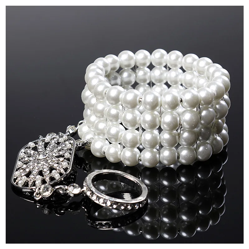 Цветочный браслет из искусственного жемчуга в стиле ар деко The Great Gatsby Свадебный