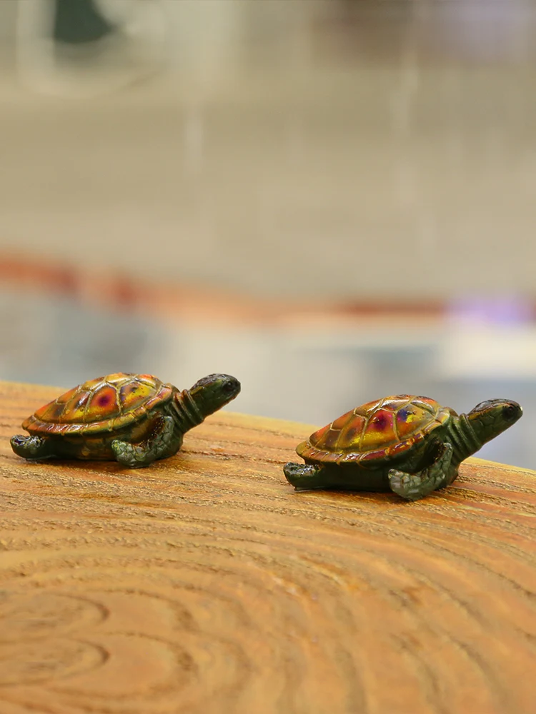 

Simulated Color Small Tortoise Decoration Garden Decoration Resin Sculpture Animal Flowerpot Fish Tank Garden Home Decoration