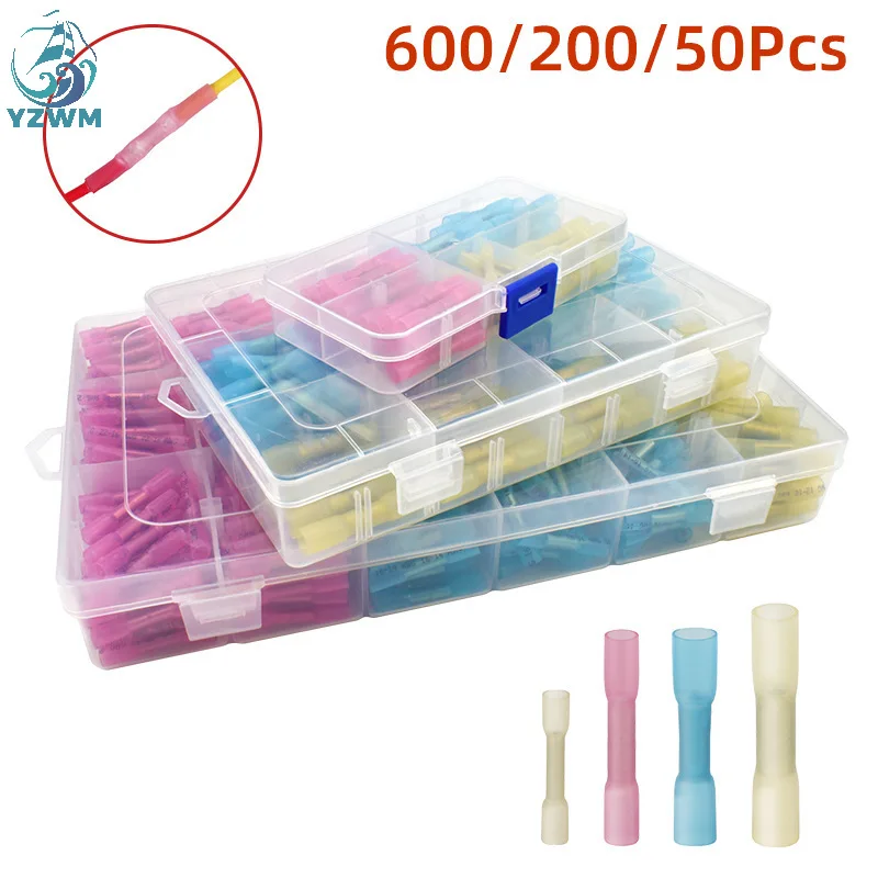 

YZWM 600 200 Pcs 50 Pcs Box Heat Shrinkable Intermediate Terminal Set Connector Terminal Waterproof BHT Middle