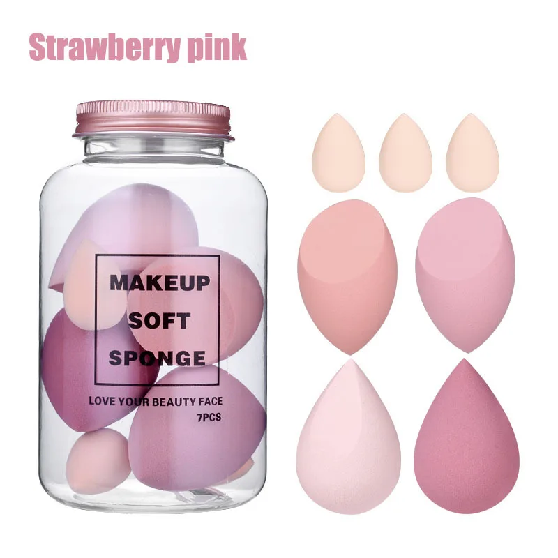 

7Pcs Mix Size Makeup Puff Sponge Set Dry & Wet Use Foundation Powder Blush Cosmetic Sponges Make Up Tools With Storage Box