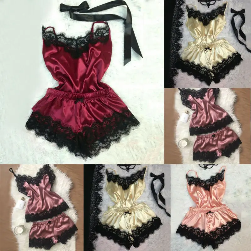 Новая Сексуальная кружевная атласная одежда для сна нижнее белье