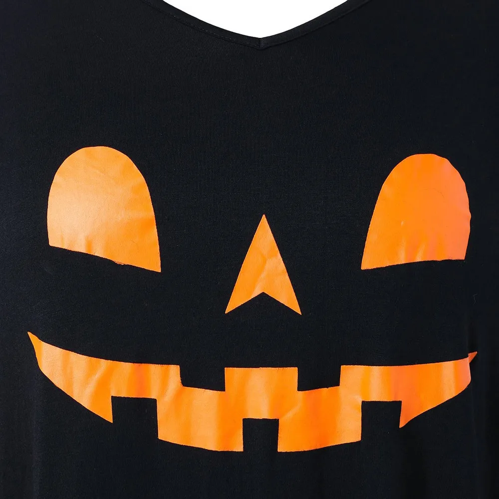 

Women Plus Size Halloween Batwing Sleeve Pumpkin Head Print Lamp Poncho durable shirt woman dress 2019 spring autumn 10.8