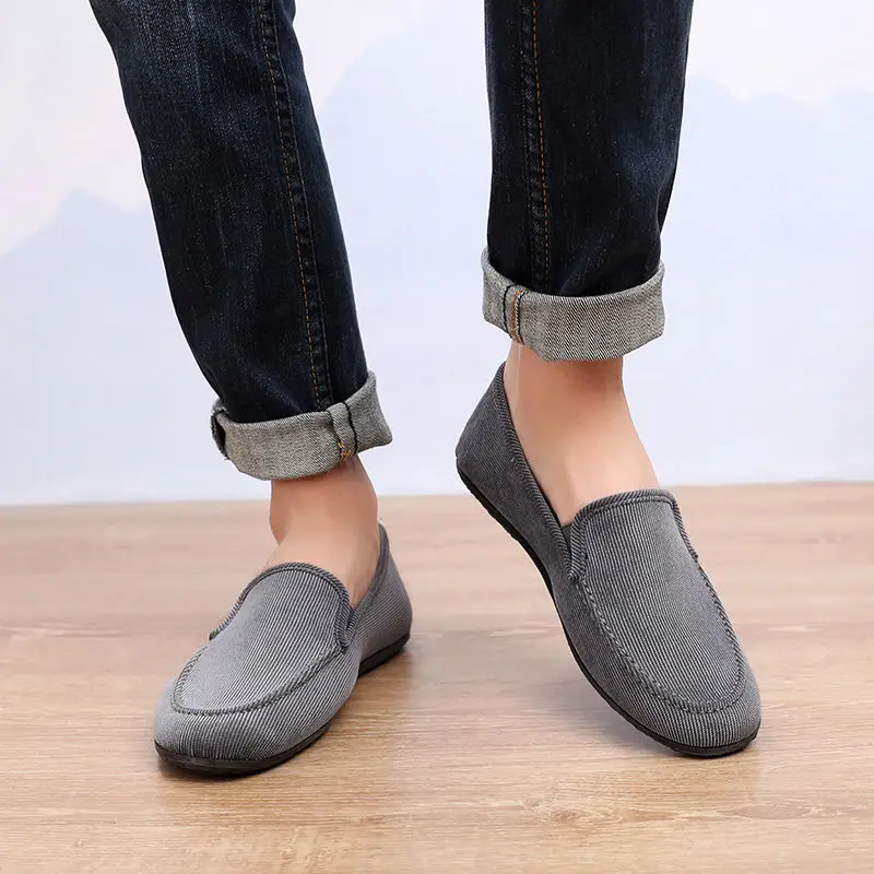 Old Men Casual Spring Canvas Shoes Big Size 11 12 Slip-On Loafers Male Sneakers 2021 Fashion Vintage Shoes Man Sneakers  - buy with discount