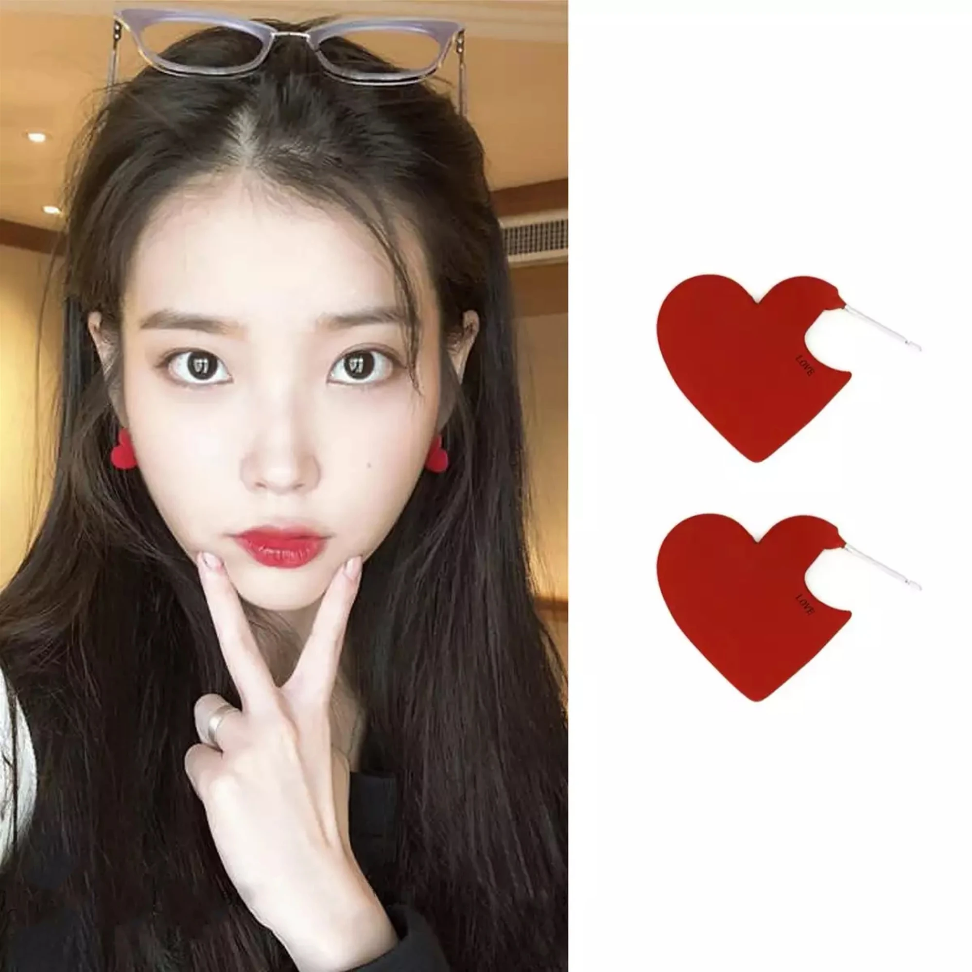 Женское Ожерелье Lee Ji Eun iu ожерелье Красное сердце|Цепочки| |