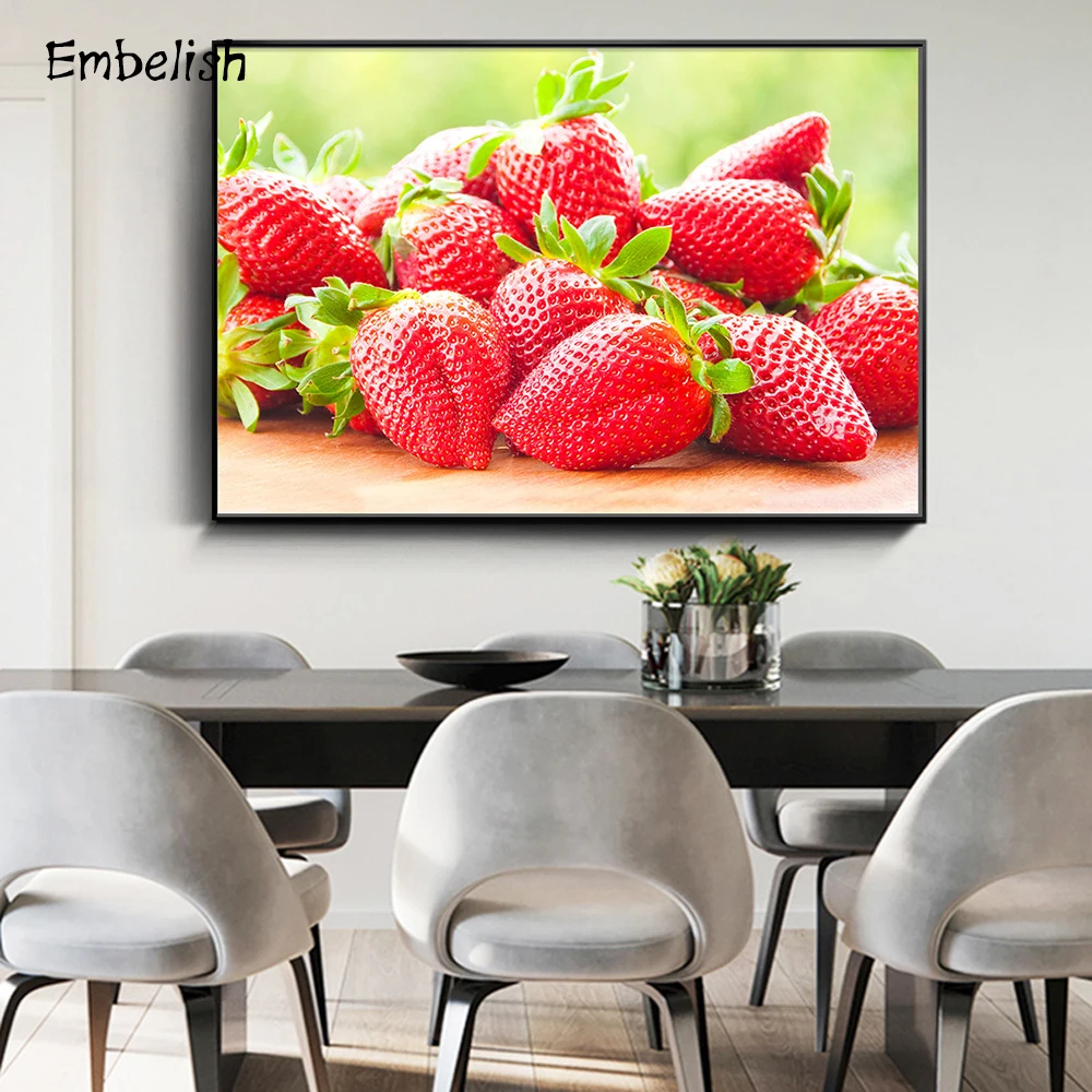 

Embelish 1 Pieces HD Print On Canvas Strawberry Fruits Paintings For Living Room Modern Home Decor Pictures Kitchen Wall Posters