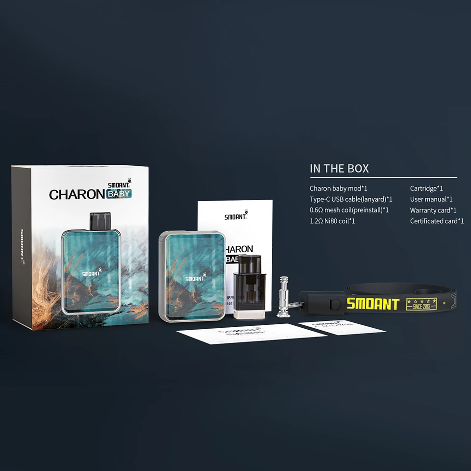 Набор для вейпа Smoant Charon Baby Pod 750 мАч 15 Вт картридж 2 мл Ом сетка набор электронной