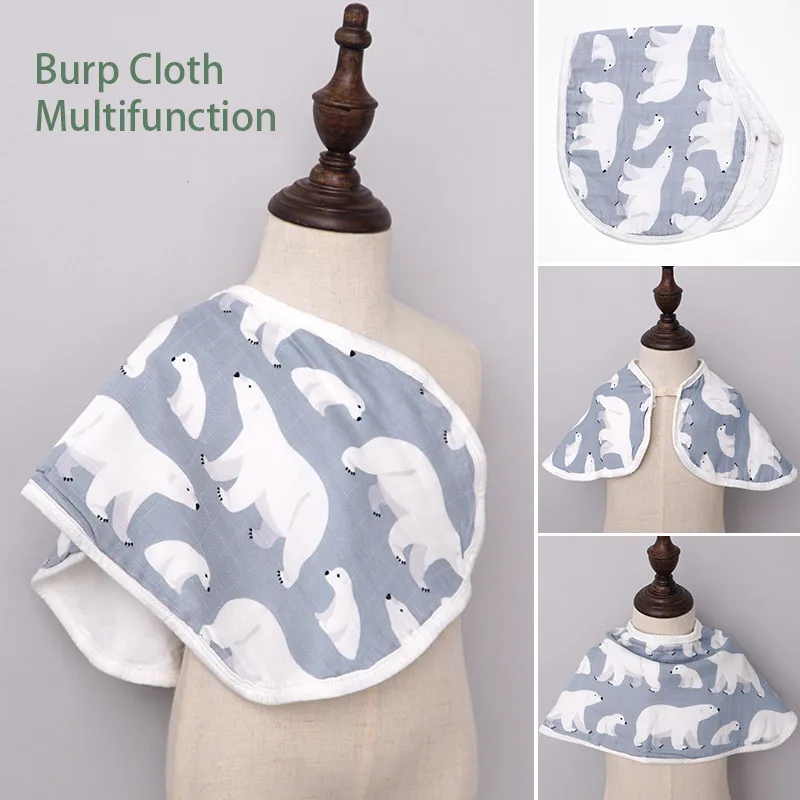 Baby Feeding Burp Cloths Bamboo Cotton Bibs Fashionable Breastplate Anti Drooling Saliva Towel Scarf Cute Accessories | Детская одежда