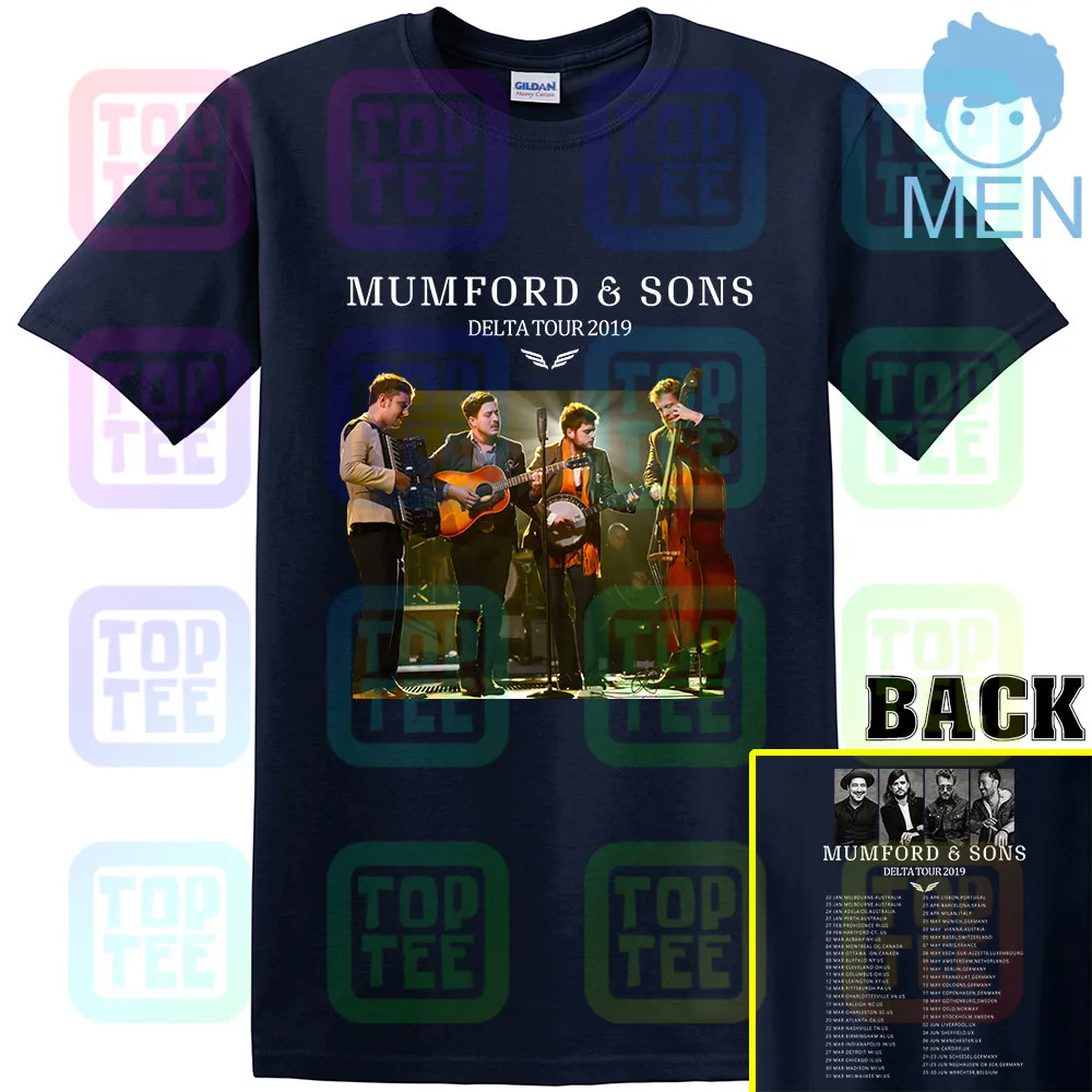 Тёмно-синий Новинка; Лидер продаж; 8849-MUMFORD& SONS Delta Tour ; футболка; размеры S-3XL - Цвет: Тёмно-синий