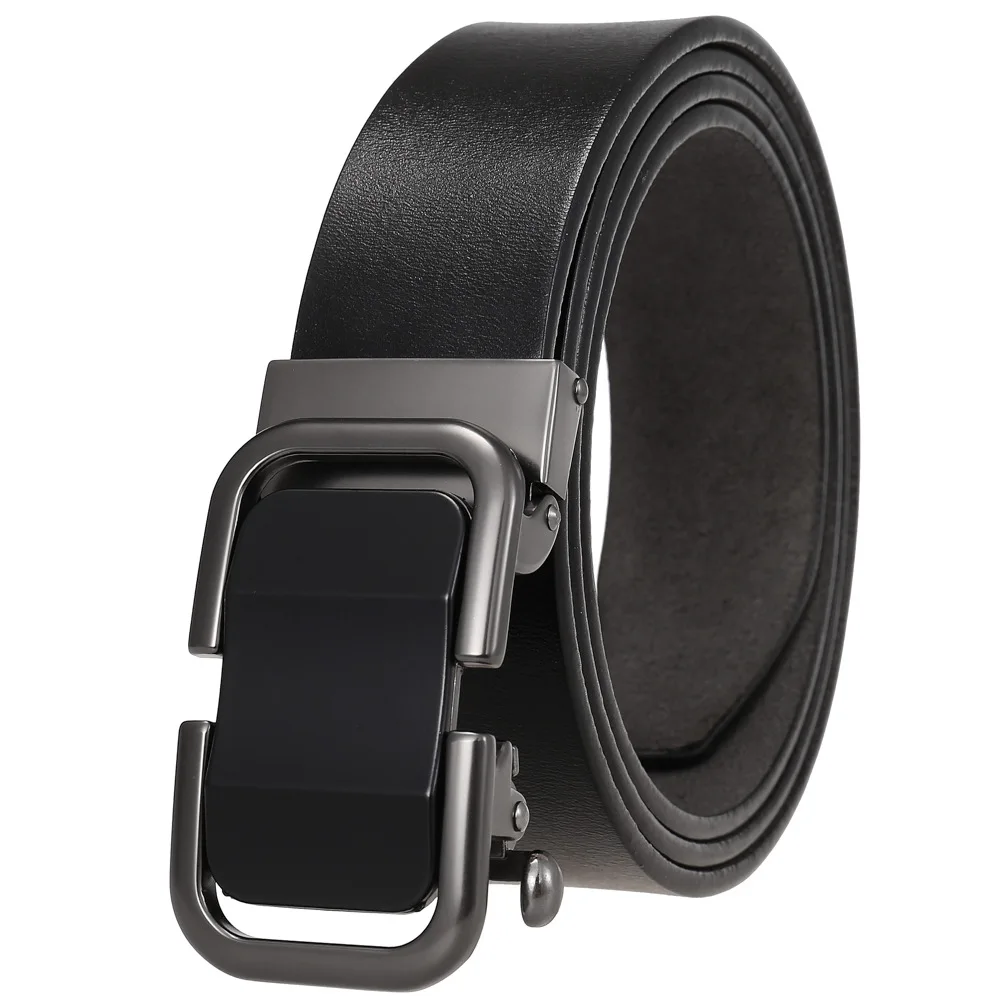 

New Men's Retro Belt Toothless Automatic Buckle Two-layer Leather Belt LY236-23538-2 Belts for Men Luxury Designer Brand