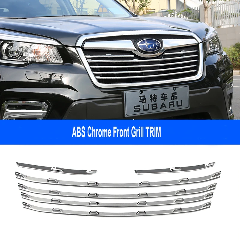 Car Accessories ABS Front Grill Grille Frame Cover Trim For Subaru Forester SK 2018 2019 6pcs/set | Автомобили и мотоциклы