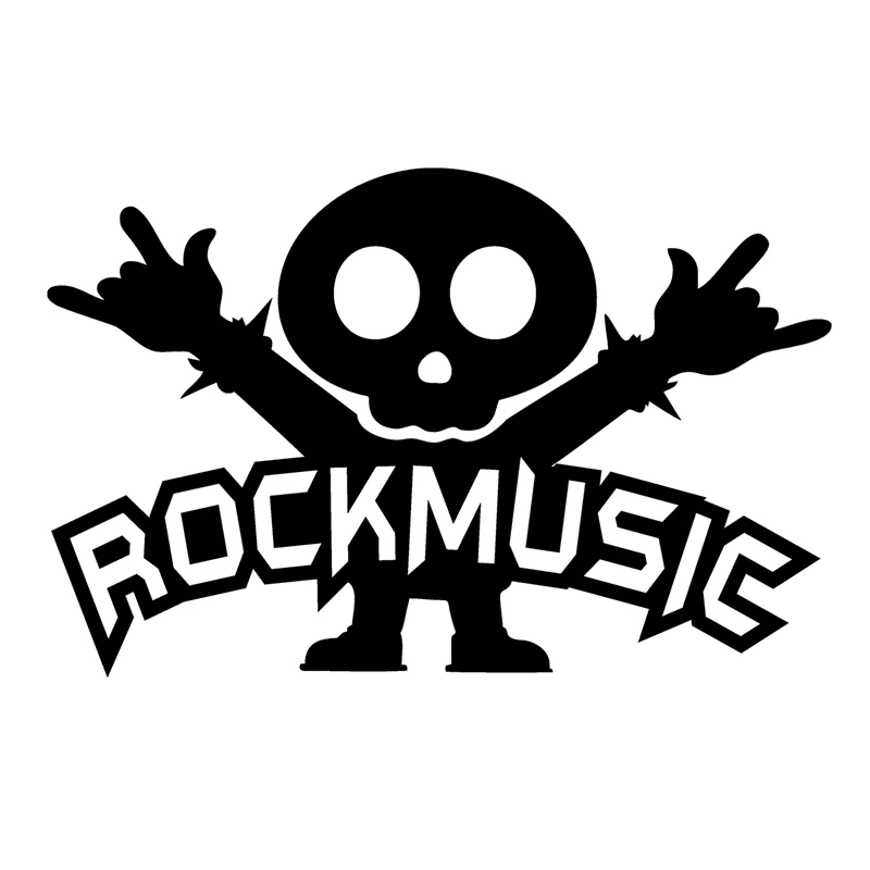 

Автомобильные наклейки Rock Music Fun, автомобильные наклейки, ПВХ наклейки, серебристые/черные автомобильные наклейки, стиль 20*13 см
