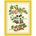 Ягоды вышивка крестиком комплект цветочно-фруктовым рисунком, Канва 18ct 14ct 11ct светильник желтый холст вышивка хлопчатобумажной ниткой наборы 