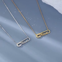ventfille silver color love pin necklace for women girl micro inlaid zircon choker light luxury jewelry dropship