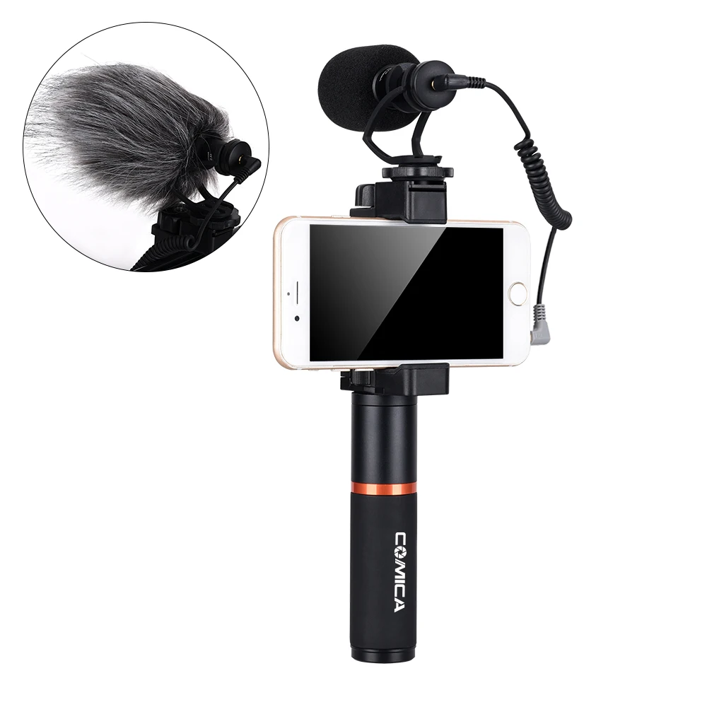 COMICA CVM-VM10 Video Kit w Condenser Microphone LED Light Shock-Mount Grip Shooting Gear for iPhone Samsung Xiaomi Huawei | Электроника