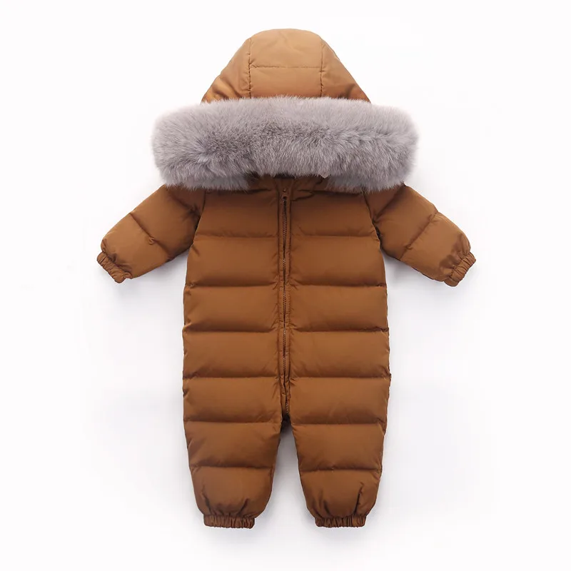  30 градусов детский зимний комбинезон большого размера натуральный мех зимняя