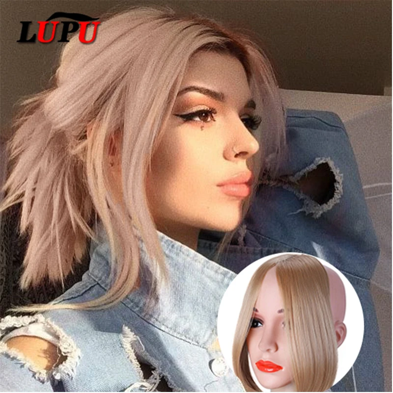 LUPU синтетические волосы имитация челок на клипсах для наращивания волос