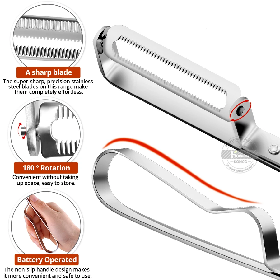 Konco Stainless Steel Peeling Knife Multi-Function Vegetable Fruits Peeler Kitchen Gadget Tool Acssessory | Дом и сад
