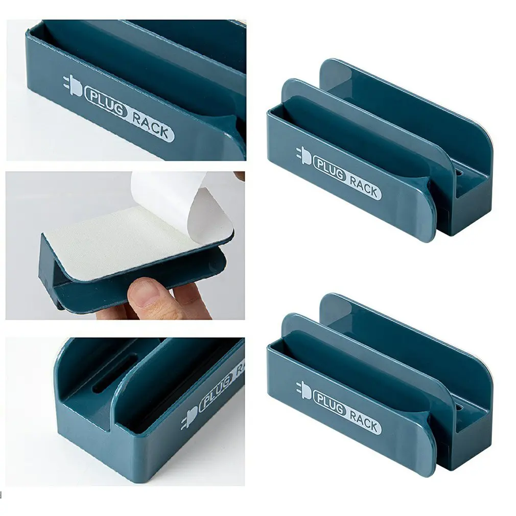 

Creative Punch-free Cordable Power Plug Holder Traceless Hook Home Wall Wire Clip Organizer Storage Rack