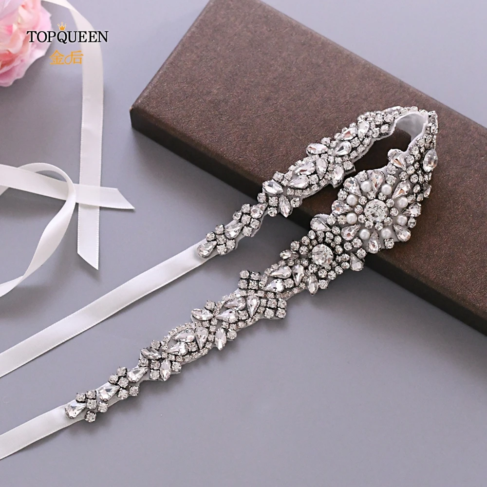 TOPQUEEN S351 стразы свадебное платье пояс для беременных размера плюс женские ремни
