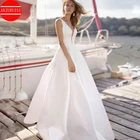 Женское свадебное платье It's yiiya, белое платье А-силуэта до пола с открытой спиной и разрезом на спине на лето 2022