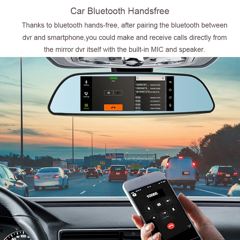 Автомобильный видеорегистратор Anfilite 7 &quotсенсорный Android двойная видеокамера