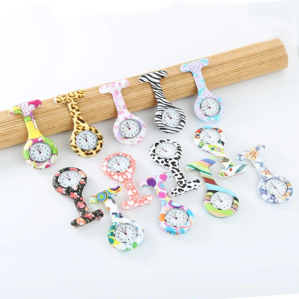 Женские карманные часы на цепочке с круглым циферблатом силиконовые для