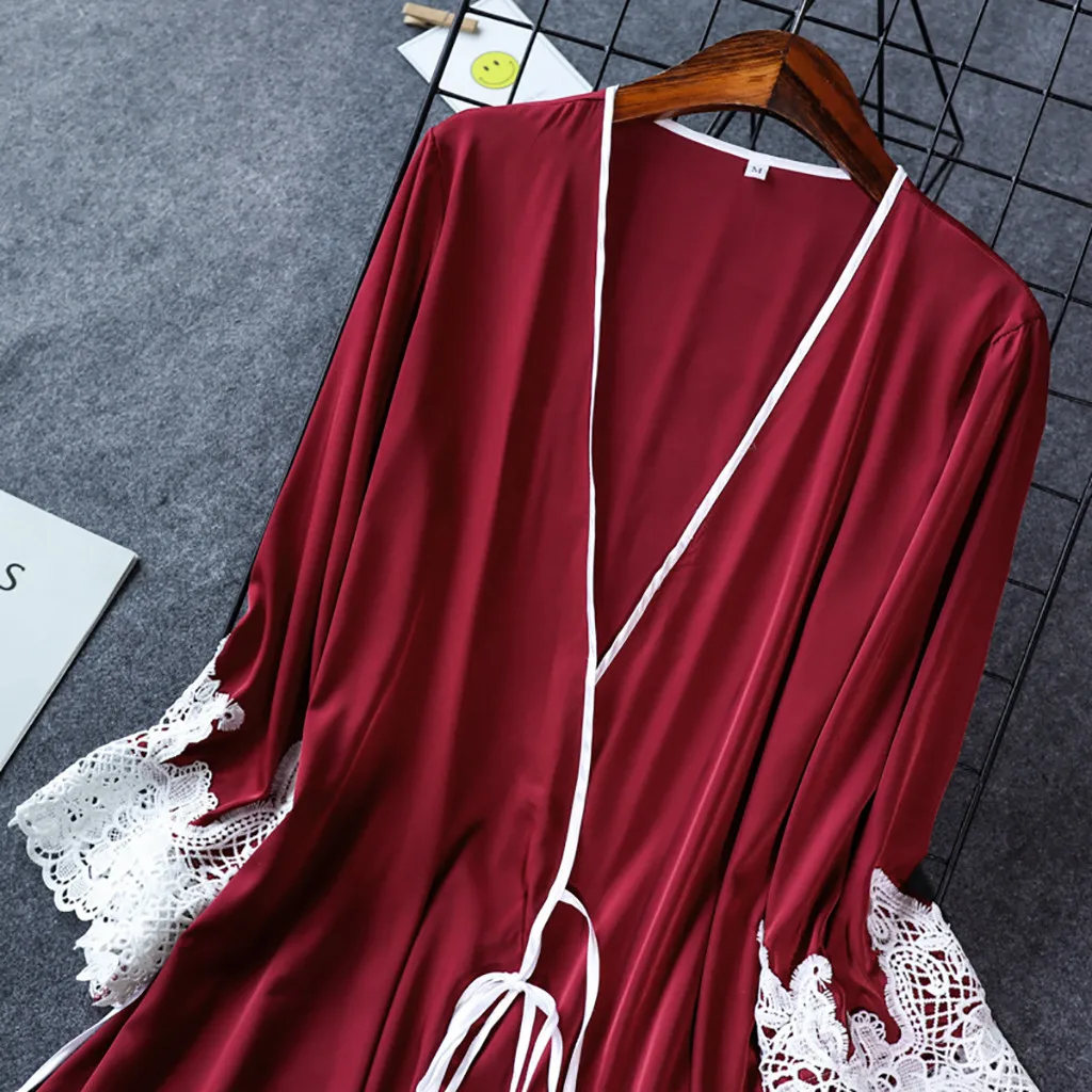 

3pc Pijama Women Pajamas Sets Sexy Lace Vests Shorts Bathrobe Nightwear Sleepwear Suits Satin Pajamas For Women Pijama Mujer