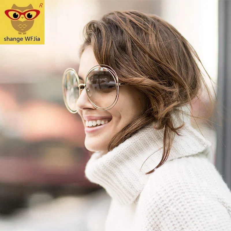 Солнцезащитные очки женские зеркальные винтажные круглые брендовые