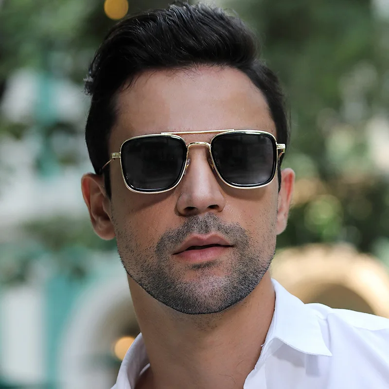 

New Hot Style Sunglasses Man Thick Edge Metal Box Tide Restoring Ancient Ways