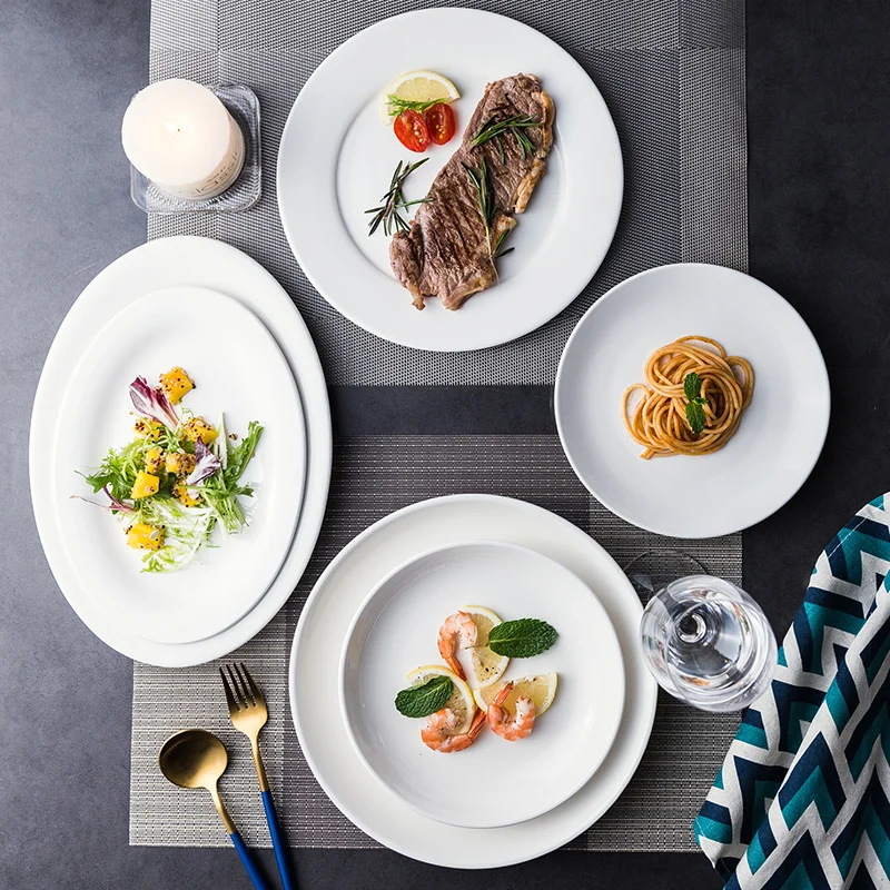 Тарелки круглые для еды в западном стиле 6 18 дюймов|Блюдца и тарелки| |