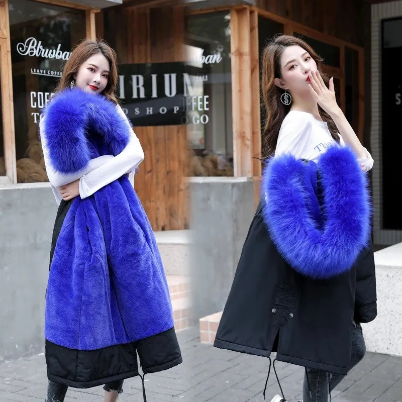 

winter new 2020 ms sent to overcome long luxury heavy hair brought down cotton-padded clothes coat cotton-padded jacket