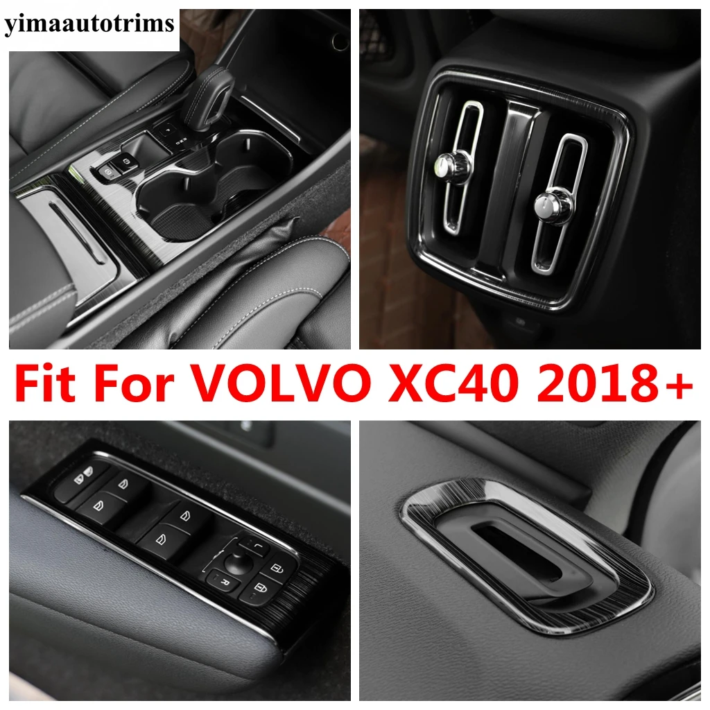

For VOLVO XC40 2018 - 2022 Window Lift Button Rear Air AC Outlet Vent Gear Panel Cover Trim Stainless Steel Accessories Interior