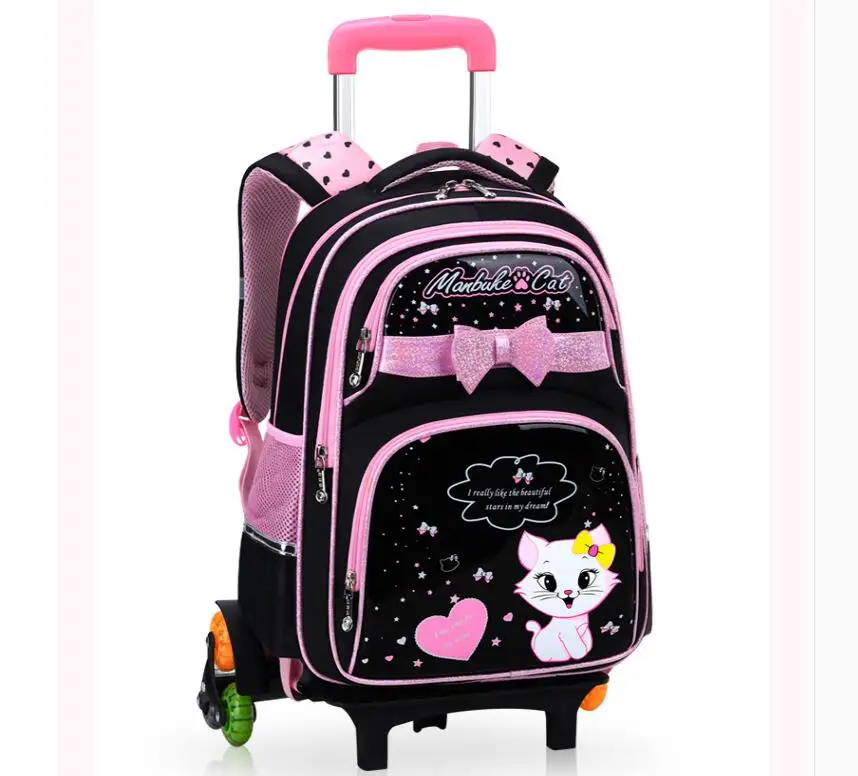 Студенческий школьный рюкзак на колесиках школьная сумка набор тележек для
