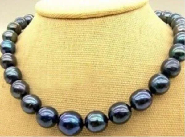 

New AAA 10mm real Black Natural Pearl Necklace 43-44cm Factory Wholesale price Women Giftword women gift