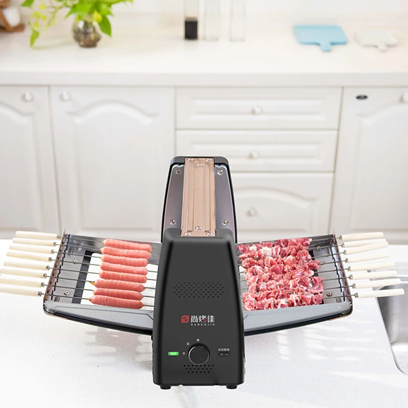bbq grill machine electric grill smokeless automatic rotation rotisserie machine skewers machine rotisserie oven grill free global shipping